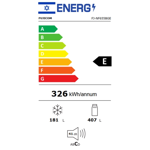 מקרר מקפיא תחתון 588 ליטר דגם FUJICOM FJ-NF655BGE