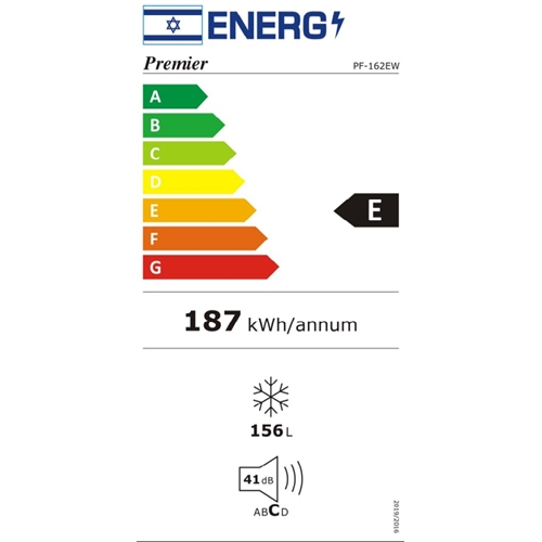 מקפיא עומד 156 ליטר 6 מגירות דגם PREMIER PF-162W