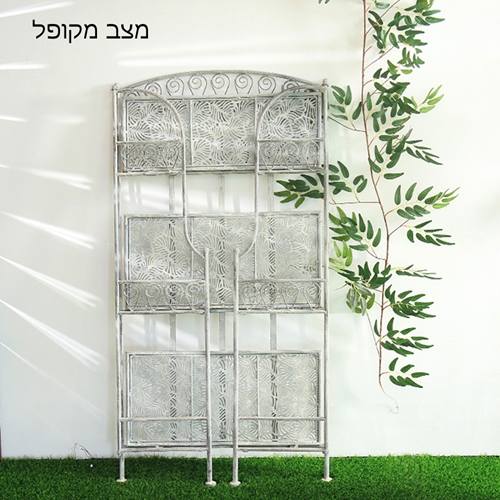 יחידת מדפים ומעמד לעציצים 3 קומות מברזל דגם 9004
