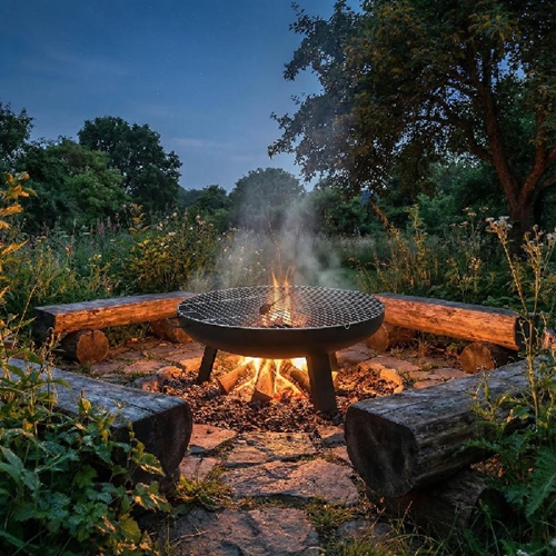 סט מדורת גן 60 ס"מ וסיר פויקה 7.8 ליטר
