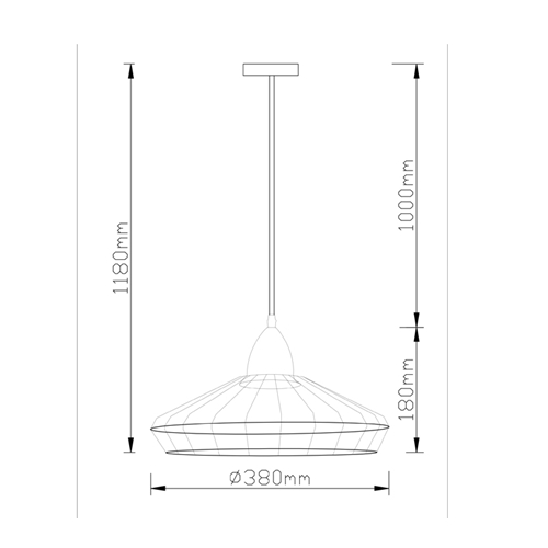 מנורת תליה מעוצבת המשלבת ברזל ועץ ביתילי