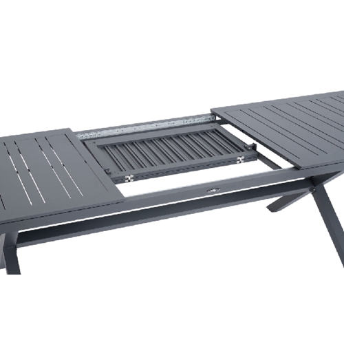 שולחן רוטרדאם אלומיניום פסים אפור מתארך ל 2.97 מטר