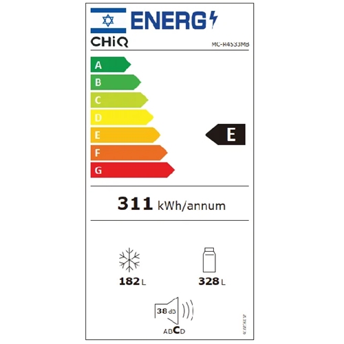 מקרר 4 דלתות 510 ליטר מקפיא תחתון CHiQ MC-R4533-MB