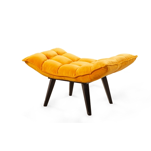 כורסא והדום בבד קטיפתי LEONARDO דגם לילי כתום