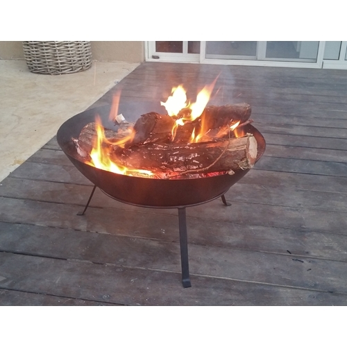 קערת מדורה בקוטר 50 ס"מ ממתכת לחימום ובישול בגינה