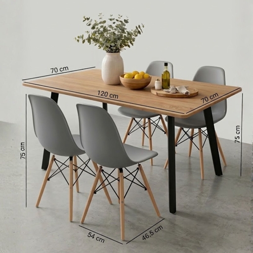 פינת אוכל עם 4 כיסאות גולן-נורדיק Tudo Design