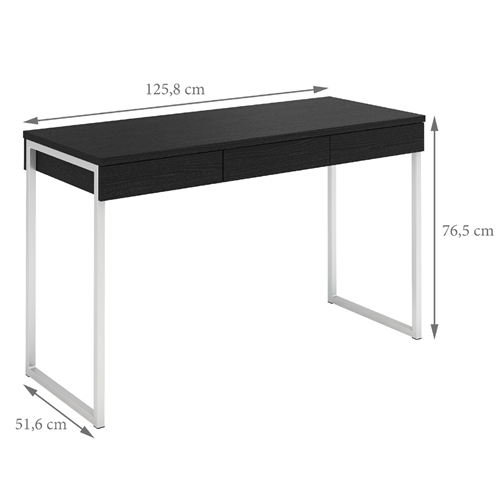 שולחן כתיבה עם מגירות ורגלי ברזל ענת - שחור