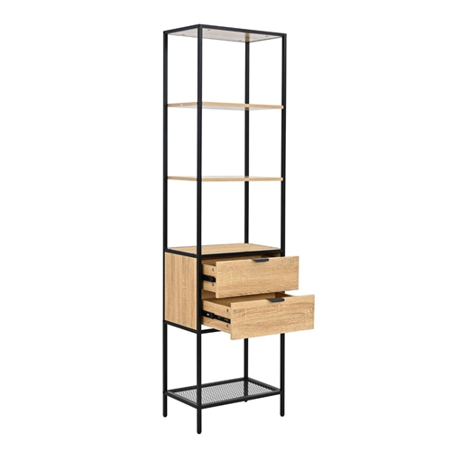 כוננית ספריית מתכת ועץ  48 ס"מ איתמר Tudo Design