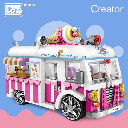 משחק הרכבה איכותי מיני אבני בנייה - מכונית גלידה