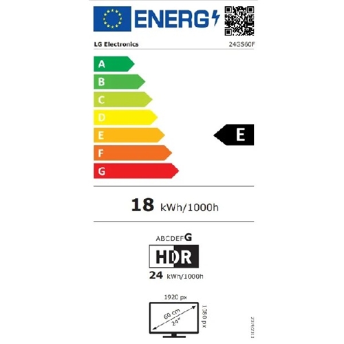 מסך מחשב גיימינג ''23.8 UltraGear דגם LG 24GS60F-B