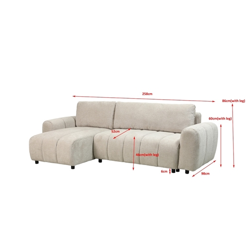 מערכת ישיבה פינתית נפתחת למיטה דגם טופז