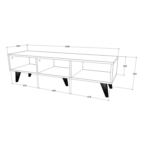 שולחן סלון 2 חללי אחסון תמרה שחור Tudo Design