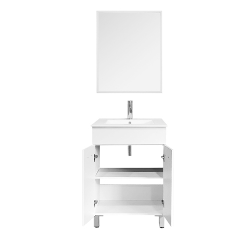 ארון אמבטיה עומד+כיור חרס ומראה לוטוס טודו דיזיין