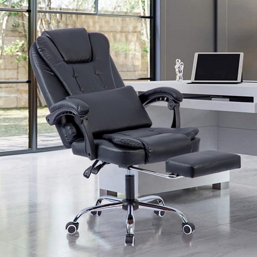 כיסא מנהלים עם הדום נשלף וכרית תמיכה דגם LEOPARD