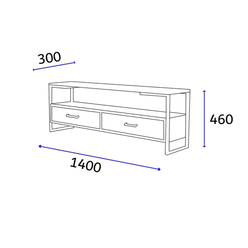 מזנון טלוויזיה לסלון מעץ מלא דגם אלין TUDO DESIGN
