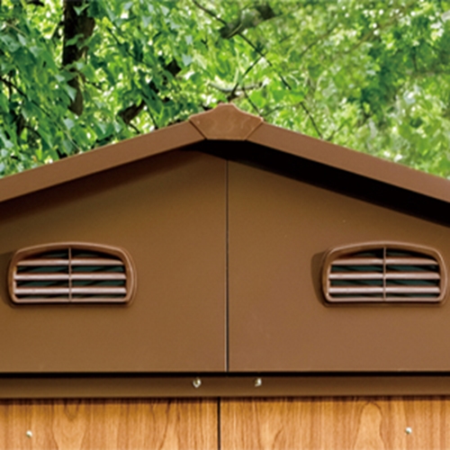 מחסן מתכת דמוי עץ HW89 מידה Garden Top 2.78X2.38