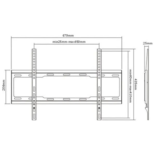 מתקן תלייה צמוד קיר לטלוויזיה עד "75 EAZO PRO600F