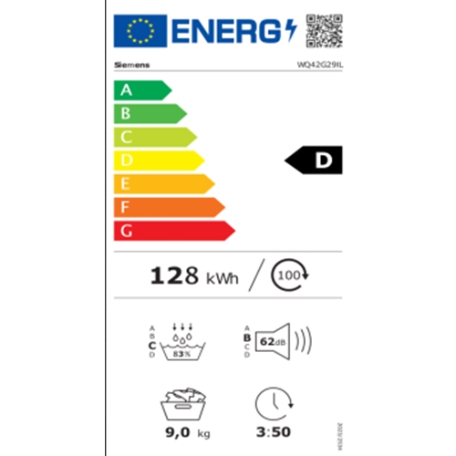 מייבש כביסה קונדנסור 9 ק"ג דגם SIEMENS WQ42G29IL