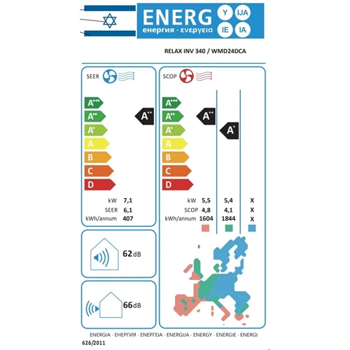 מזגן עילי ELECTRA RELAX INVERTER 340 אלקטרה