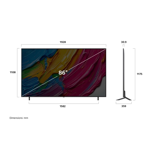 טלוויזיה "86 webOS QNED 4K דגם LG 86QNED80A6A