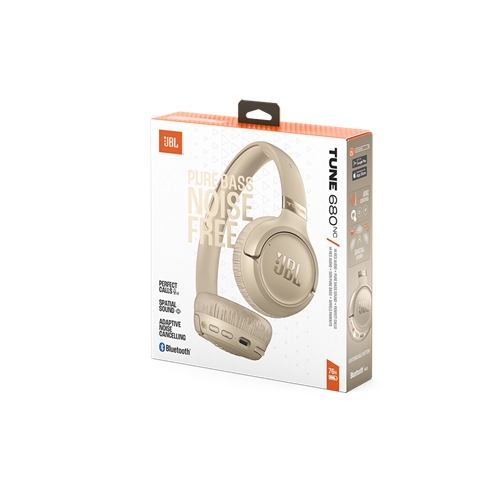 אוזניות אלחוטיות + מסנן רעשים JBL TUNE 680BTN בז'