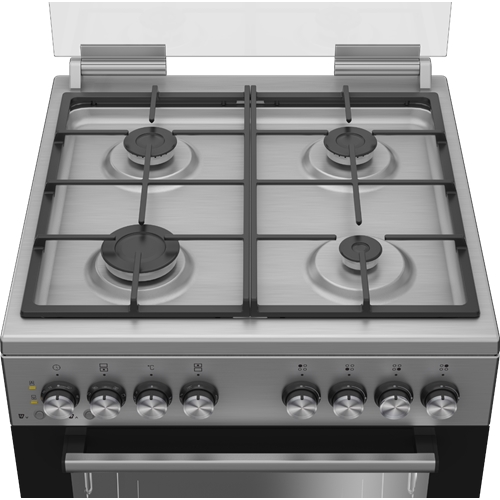 תנור דו תאי משולב כיריים גז 60 ס"מ BEKO KFDM6126BX