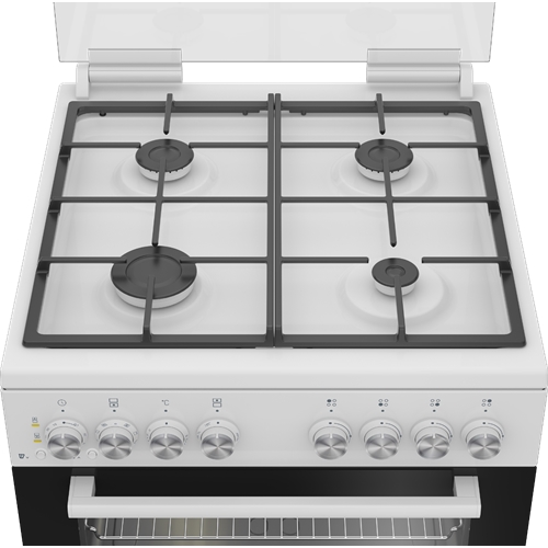 תנור דו תאי משולב כיריים גז BEKO KFDM62128BW