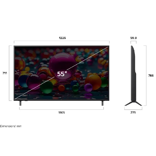טלוויזיה חכמה "55 4K UHD AI דגם LG 55UA85006LA