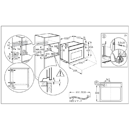 מיקרוגל 46 ליטר משולב גריל ELECTROLUX ECK5401V