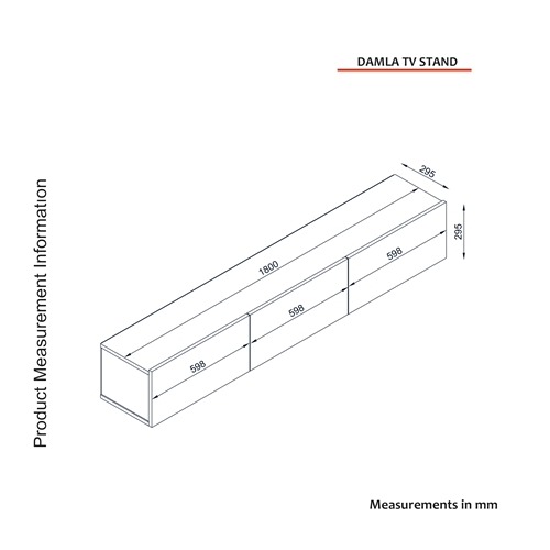 מזנון טלוויזיה צף דגם DAMLA מבית HOMAX