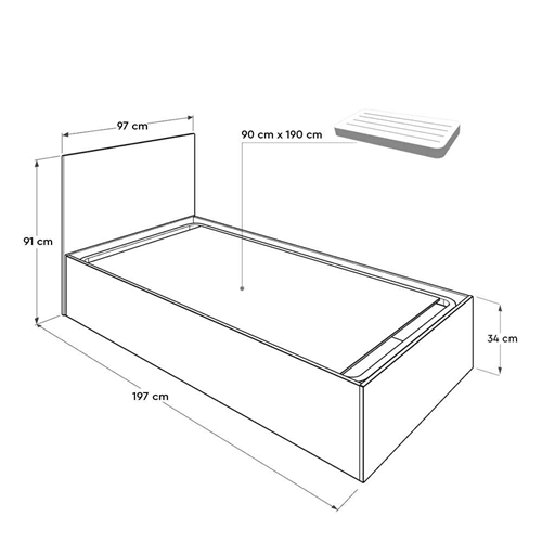 מיטת יחיד דגם Letto-KRB-090 מבית HOMAX