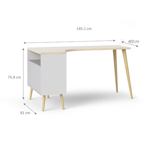 שולחן כתיבה מעוצב רטרו עם שידת אחסון HOME DECOR