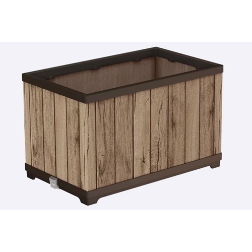 עציץ דקו מלבני דמוי עץ בגווני חום KETER