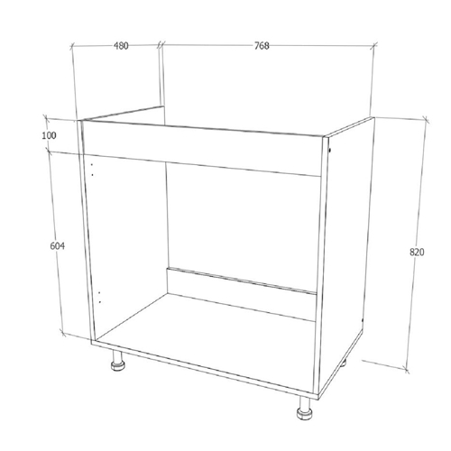 ארון שירות תחתון כולל כיור נירוסטה מליבו גוון אלון