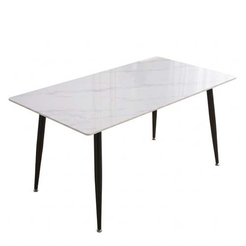 פינת אוכל מקרמיקה לבנה + 4 כיסאות Tudo Design