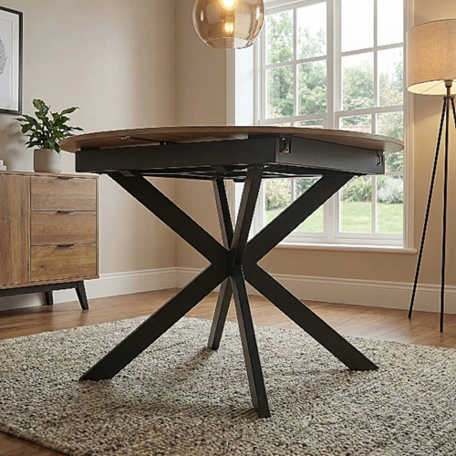 שולחן אוכל עגול נפתח 1.2-2.0 מ' טנריף- אלון