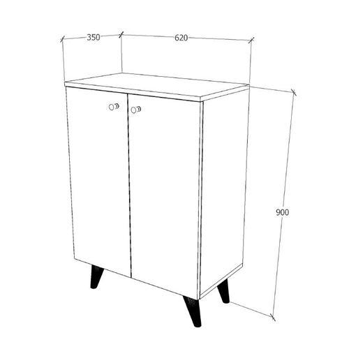 ארון נעליים 2 דלתות דגם דולב מבית TUDO DESIGN