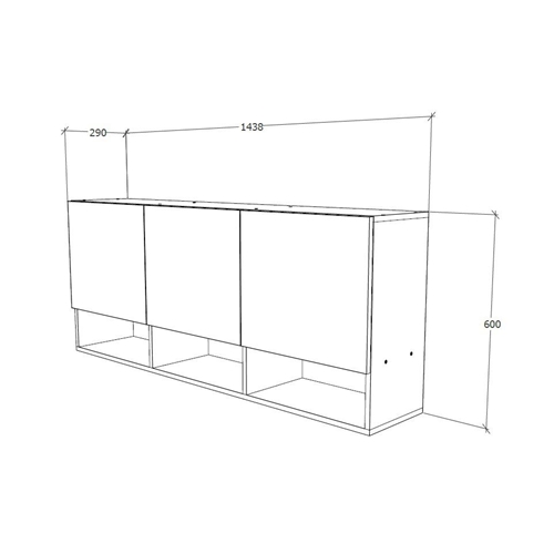 ארון שירות עליון 3 דלתות דגם אורביט TUDO DESIGN