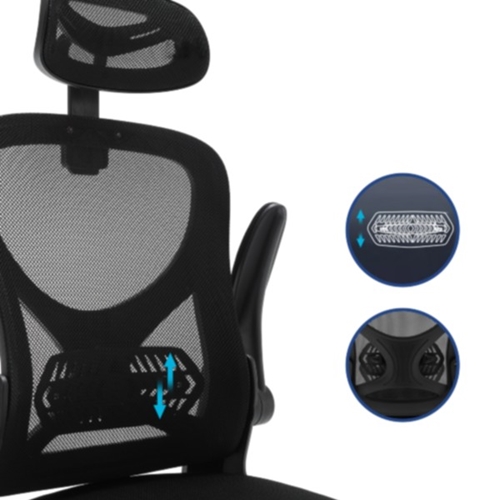 כיסא מנהלים עם ידיות מתכווננות ומשענת ראש דגם HI-T