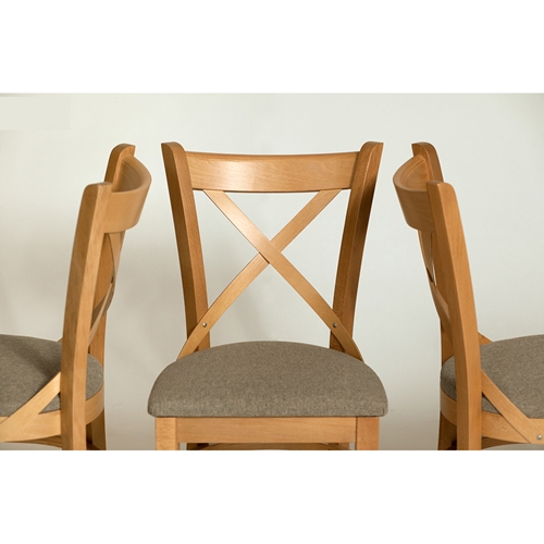 זוג כיסאות אוכל עשוי עץ מלא משולב וינה HOME DECOR