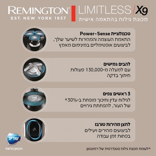 מכונת גילוח LIMITLESS X9 REMINGTON XR1790 רמינגטון