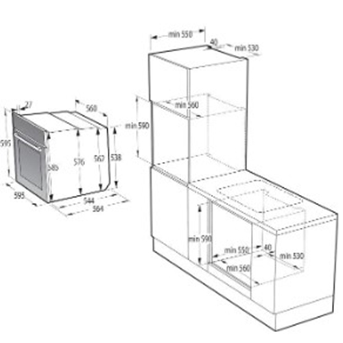 תנור בנוי 77 ליטר דגם Gorenje BPSAX6747A08BG