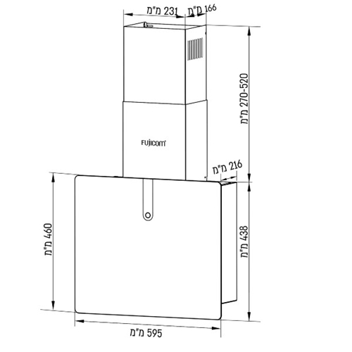 קולט ארובה מרובע 60 ס"מ דגם FUJICOM FJ-CHT11BL