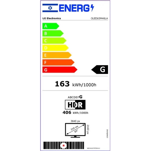 טלוויזיה חכמה "83 OLED evo 4K דגם LG OLED83M46LA