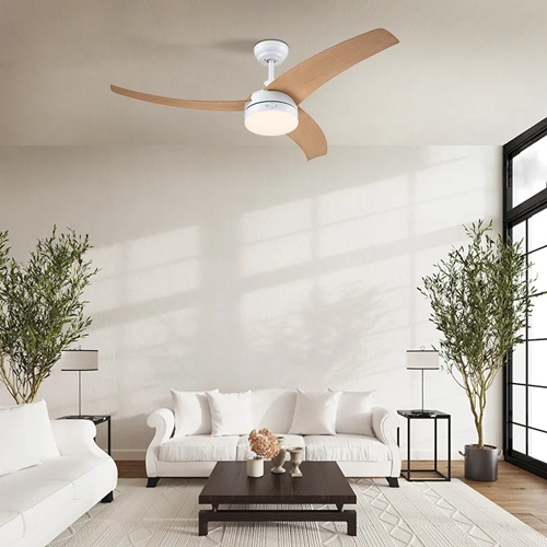 מאוורר תקרה דגם "52 WESTINGHOUSE LONGWOOD לבן/עץ