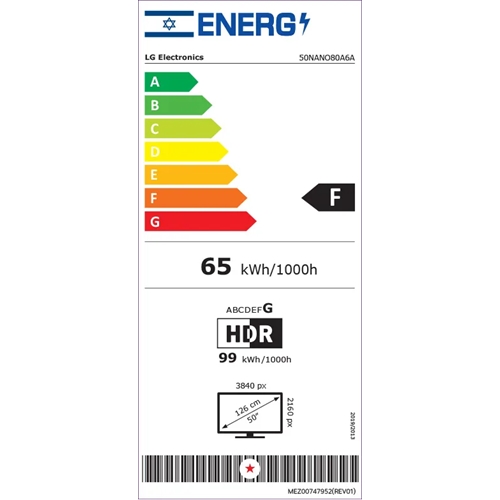 טלוויזיה "50 webOS NanoCell 4K דגם LG 50NANO80A6A