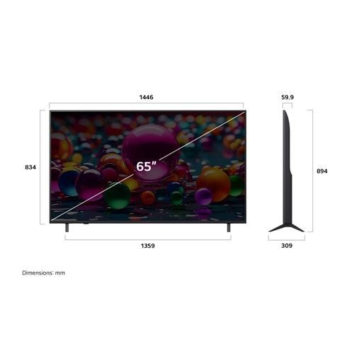 טלוויזיה חכמה "65 4K UHD AI דגם LG 65UA85006LA