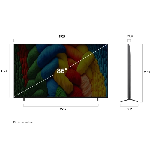 טלוויזיה חכמה "LG 86NANO80A6A 4K NanoCell AI 86