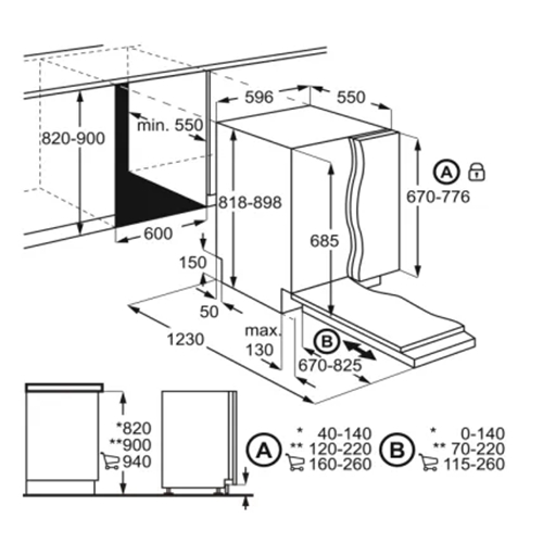 מדיח כלים אינטגרלי Electrolux EBF7500SBA