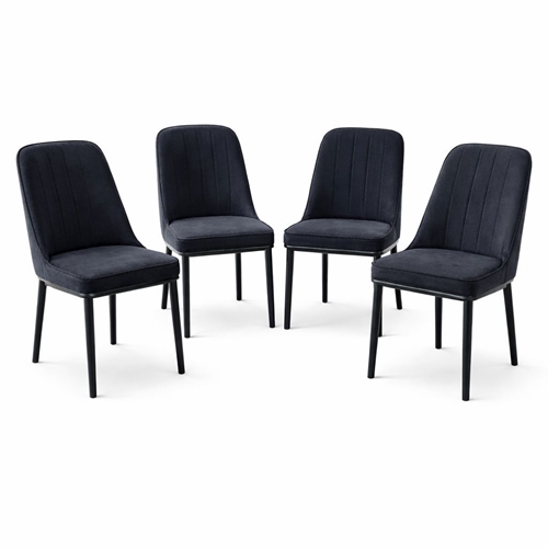 רביעיית כיסאות אוכל מונקו שחור מבית Tudo Design